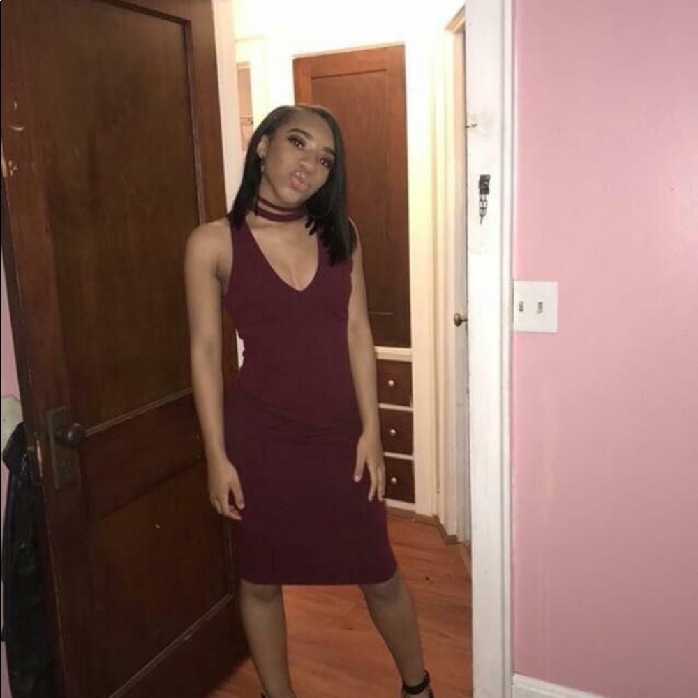 Burgundy dress